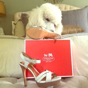 White snake strappy platform heels!